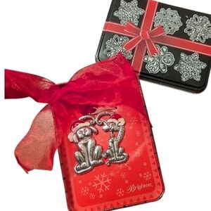Brighton Pet Love Christmas Ornament Collectible Tin Dog Cat Heart